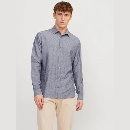 Camicia Jack & Jones Summer Linen Blend faded denim
