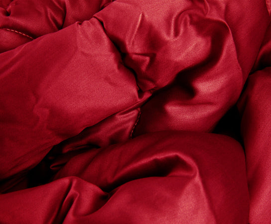 Trapunta matrimoniale Invernale bifaccia-double face in raso di puro cotone Made in Italy Beige/Bordeaux - Vanita di raso