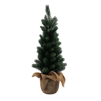 Alberello natalizio in PP con base in juta per decorazioni natalizie