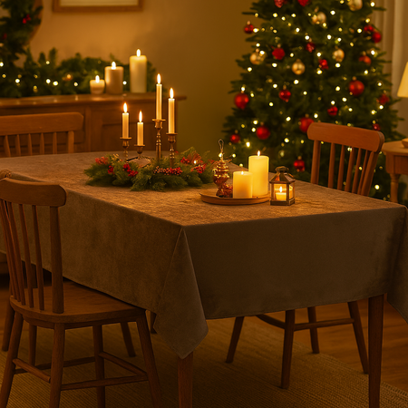 Tovaglia pratica effetto metal per tavolo di Natale 145 x 250 cm