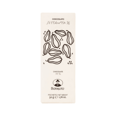 Cioccolato 70% | Artigianale - Fatto a mano a Modica, Sicilia | Senza glutine | Bonajuto | 50g