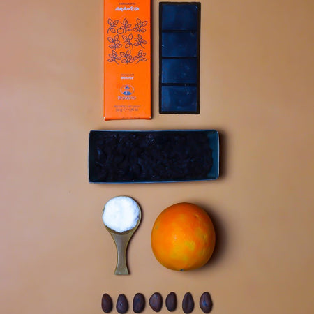 Cioccolato all'arancia | Artigianale - Fatto a Mano a Modica, Sicilia | Senza Glutine | Bonajuto | 50g