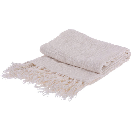 Coperta decorativa leggera morbida con frange in cotone per letto e divano 170 cm