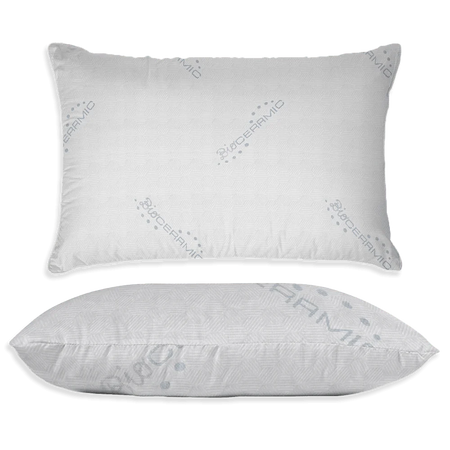 Coppia Cuscini Guanciale in Memory Foam Bioceramica Grigio Chiaro B28 - Passarelli Biancheria
