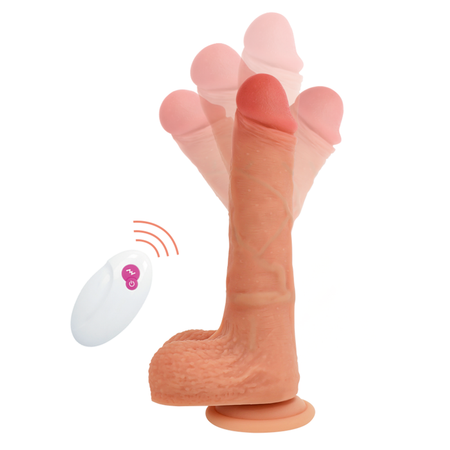 Cyber Silicock fallo realistico vibrante rotante in silicone con testicoli e ventosa funzione di rotazione tipo sex machine