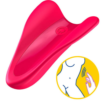 SATISFYER HIGH FLY FINGER mini vibratore da dito per il pene o il clitoride in silicone impermeabile ricaricabile USB