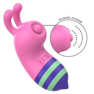 Vibratore stimolatore del clitoride a forma di ape vibrante in silicone con bottone oscillante