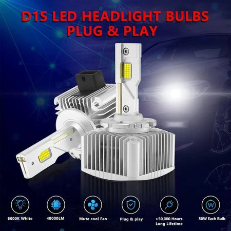KIT LED D1S LED PER BMW SERIE 5 F10 F11 BIANCO 6000K CANBUS 12000LUMEN COPPIA