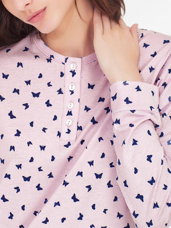 Ragno Pigiama da Donna Cotone Leggero Maniche Lunghe DC57N1 S40 - Passarelli Biancheria