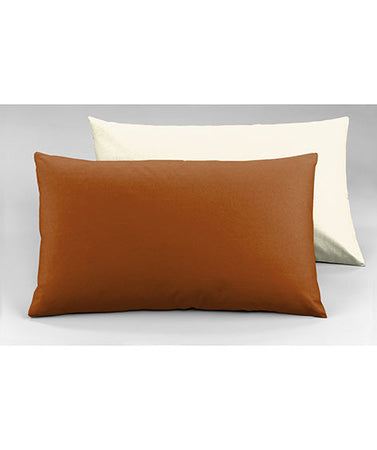Coppia di federe Set di 2 federe bicolor bifaccia doubleface in cotone copricuscino guanciale letto 50x80 cm made in italy NATURALE/TERRACOTTA