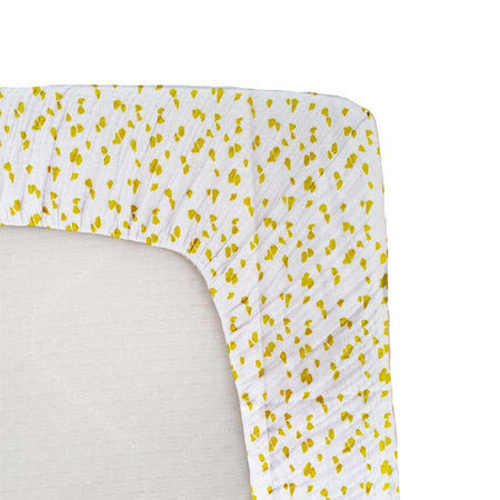 Lenzuolo con angoli per bambini in jersey con stampa Savannah, giallo, 70x140 cm