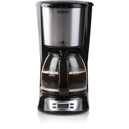 Caffettiera con filtro - DOMO - DO708K - 1000 W - 1,5 L - 12 tazze - Schermo LCD - Timer 24 ore - Nero e acciaio inossidabile