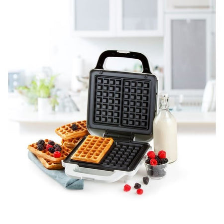 DOMO DO9222W - Piastra per waffle - 900W - 4x7 cm - Rivestimento antiaderente - Termostato regolabile - Chiusura di sicurezza
