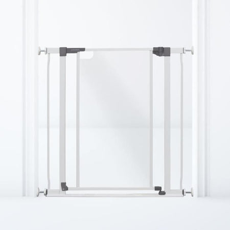 Cancelletto di sicurezza con pannello trasparente DREAMBABY - Funzione di fermo aperto - Fondo anticaduta - Bianco