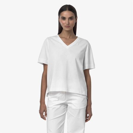 K-WAY T-Shirt donna in Cotone vestibilità regular scollo a V - K2148FW mod. Leda jersey