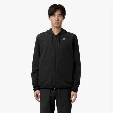 K-WAY felpa uomo Fleece da Viaggio Ripiegabile Unisex Nero Grigio Jourdain travel K2122YW BLACK