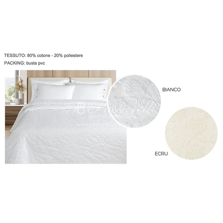 Daunex Copriletto Matrimoniale in Cotone con Fantasia Jacquard - Romance
