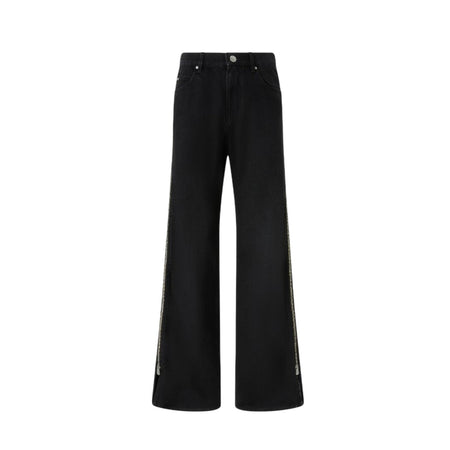 Pinko jeans donna pinko - wanda wide leg zip denim - nero da donna