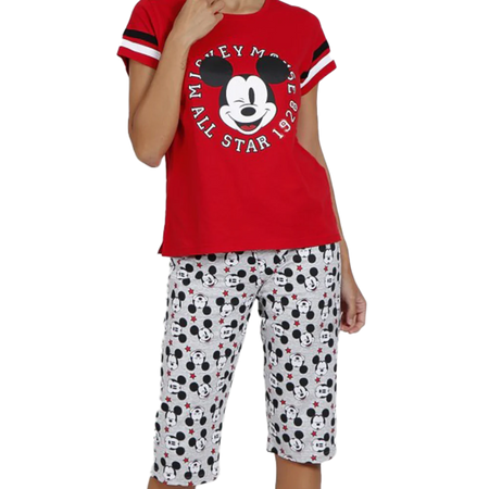 Disney Pigiama a maniche corte + pinocchietto da donna Topolino All Stars 55081 S23