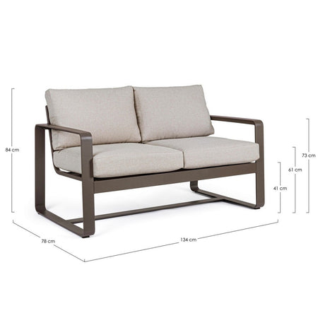 Divano "Merrigan" in alluminio verniciato a polvere da giardino e veranda