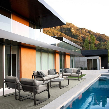 Divano "Merrigan" in alluminio verniciato a polvere da giardino e veranda