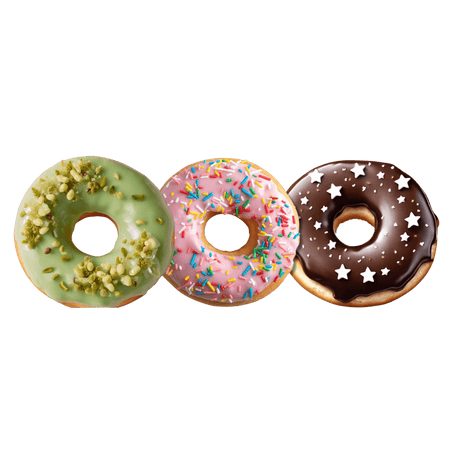 Donuts Senza Glutine Pistacchio Fragola e Cioccolato 9pz