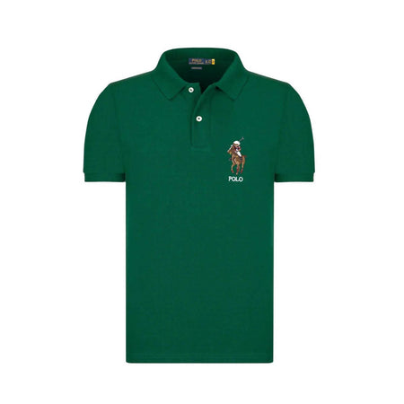 Ralph Lauren Polo Uomo Custom-Slim Polo Bear Tinta Unita in Cotone Polo Maniche Corte