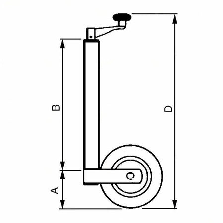 Servotimone leggero Simol con ruota d'appoggio da 200x50mm e portata 150kg