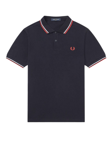Fred Perry Polo Con Doppia Riga Uomo Slim Fit Polo Maniche Corte Con Colletto