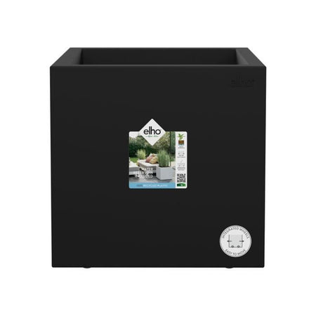 Elho Vivo Next Square 30 Fioriera - Nero - 30 x H 29 cm - da interno/esterno - 100% riciclato