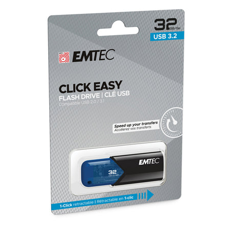 Emtec Memoria Usb B110 Usb3.2 Clickeasy 32Gb Blu