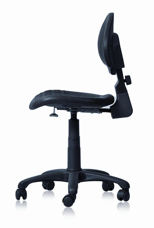 Sgabello in poliuretano su ruote con regolazione a gas cm. 56x68x90/103h