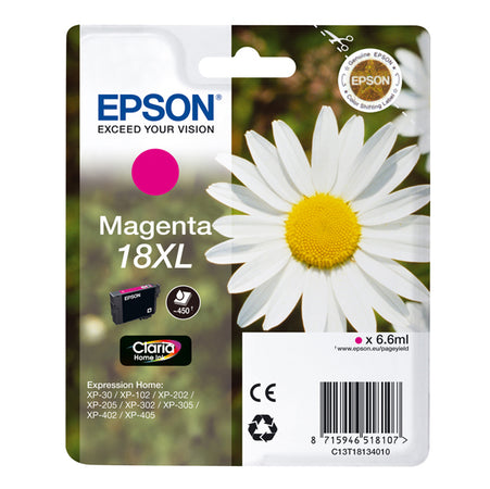 Cartuccia Magenta Epson Claria Home Serie 18Xl/Margherita In Confezione Blister