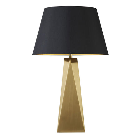 Lampada Da Scrivania Contemporanea Maldon Acciaio Nero Tessuto Oro 1 Luce E27
