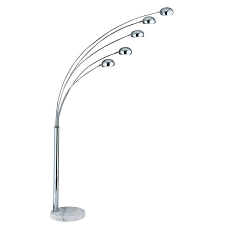 Piantana Contemporaneo Giraffa Acciaio Cromo 5 Luci E14