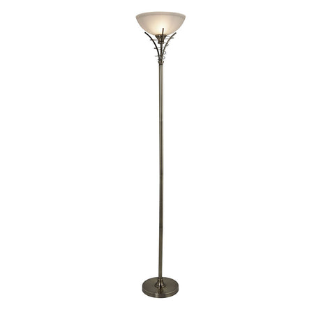 Piantana Contemporaneo Linea Acciaio Ottone Vetro 1 Luce E27
