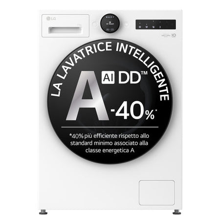 LG F4X7011TWB Lavatrice 11kg AI DD Serie X7, Classe A-40%, 1400 giri, Display Easy Circle, Wi-Fi, AI Wash, TurboWash