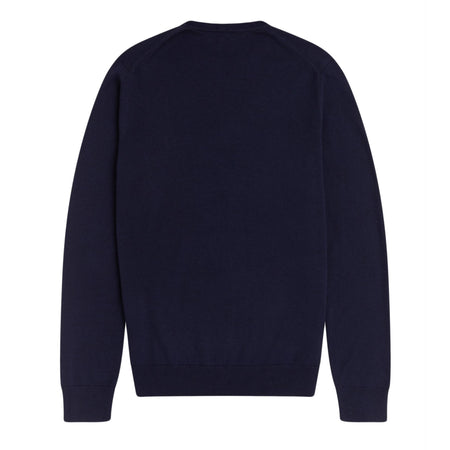 Fred Perry Maglione Uomo Girocollo Cotone Tinta Unita Logo Ricamato Polsini a Coste Pullover Maniche Lunghe