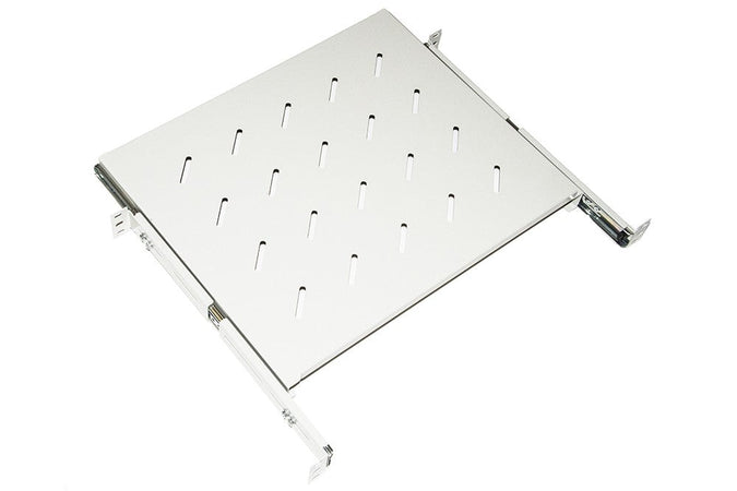 Ripiano Universale Per Armadio Rack Estraibile Su Binari Telescopici 1 Unita' Grigio 350Mm.