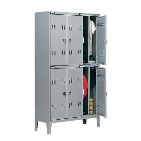 Armadietto spogliatoio a 6 posti multi vano con tramezza sporco/pulito cm. 102x47x180h