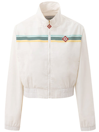 CASABLANCA Giacca bianca con patch logo Casablanca da donna