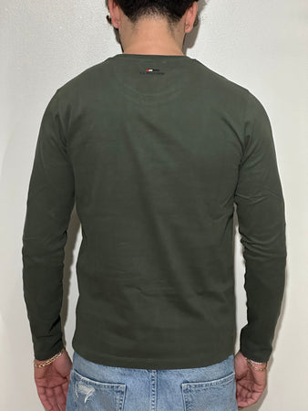 T-shirt manica lunga verde militare