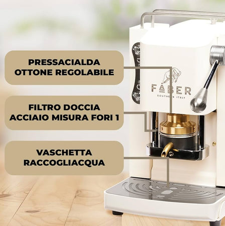 FABER MACCHINA DA CAFFE' A CIALDE PRO MINI DELUXE PURE WHITE