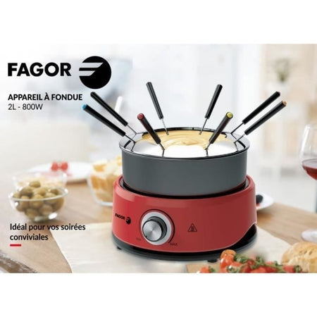 Macchina per fonduta - FAGOR - FGF800 - 8 persone - Capacità: 1,6 L - Termostato regolabile