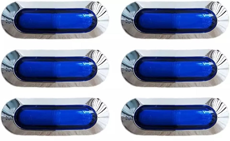 6 FANALINI BLU LUCI LED BARCA YATCH NAVE 12-24V LUCI MARINE DI NAVIGAZIONE IMPERMEABILI POPPA PRUA