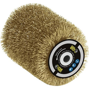 Spazzola metallica in ottone 0.3mm 80mm - L 100mm per spelare / sgrassare