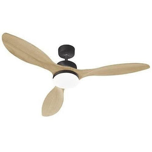 Oklahoma Black & Wood - ventola del soffitto 137 cm 100w + illuminazione a LED