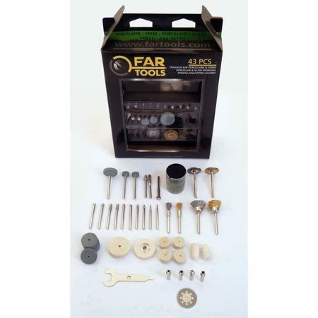 FARTOOLS Set 43 accessori per mini smerigliatrice per vetro e porcellana