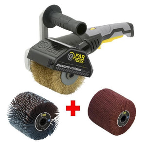 Pacchetto FARTOOLS 615127: Renovator REX120C + spazzola e cinghie in nylon - Legno speciale, metallo e pietra - Superfici piane o complesse