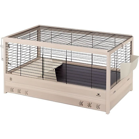 FERPLAST Gabbia ARENA 80 per porcellini d'India - Legno di pino nordico - Norme FSC - 82 x 52 x 45,5 cm